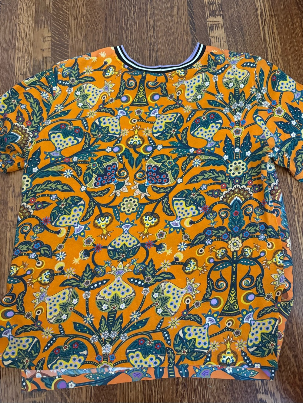 LA Double J Orange  Print Shirt - medium